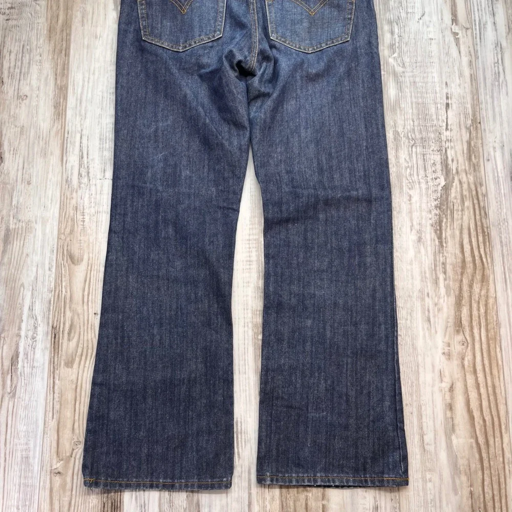 Levis 523 Classic Straight Leg Jeans Mens 32 Dark Wash Indigo Button Fly